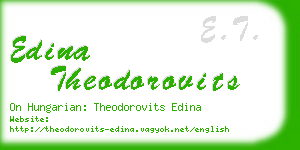 edina theodorovits business card